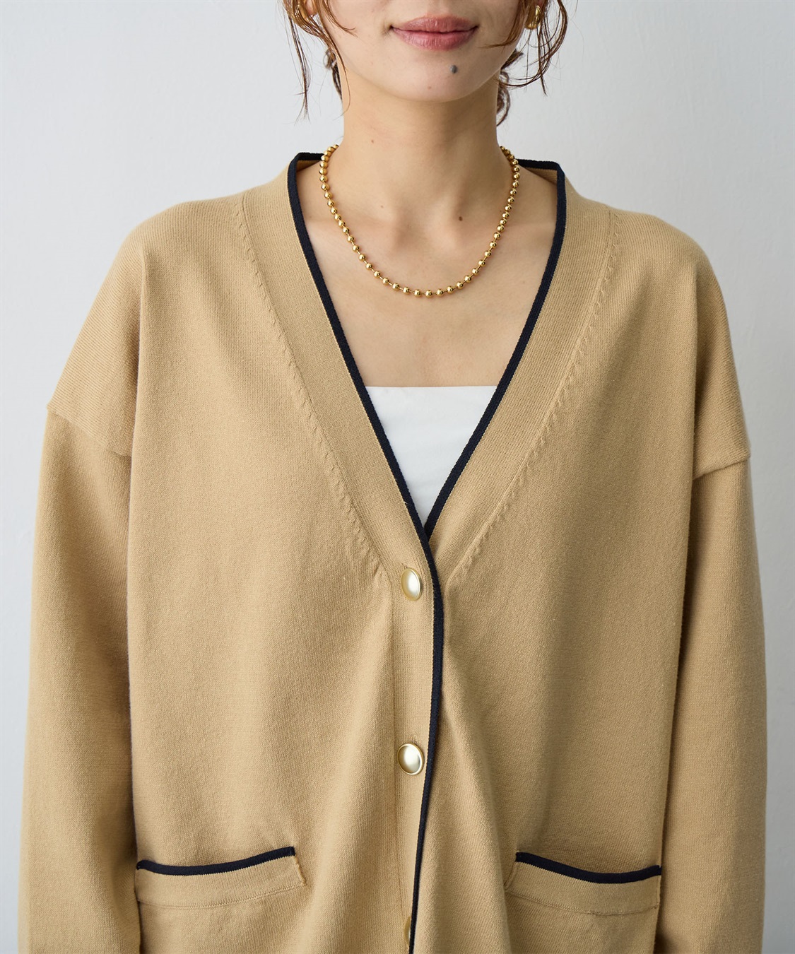 Life Style by cross marche 【anyfee/大きいサイズ】スウェットライク配色ラインカーディガン_sub_16