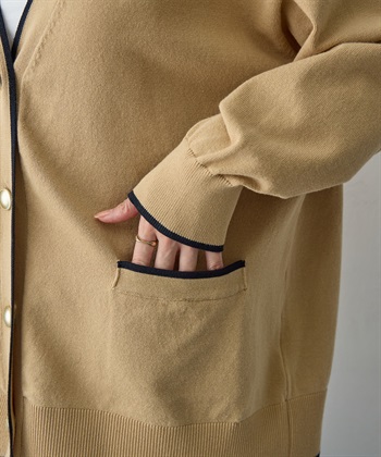 Life Style by cross marche 【anyfee/大きいサイズ】スウェットライク配色ラインカーディガン_subthumb_17