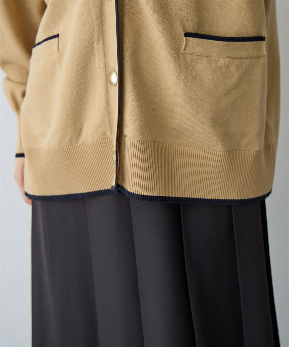 Life Style by cross marche 【anyfee/大きいサイズ】スウェットライク配色ラインカーディガン_sub_20