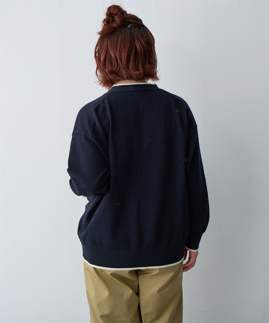 Life Style by cross marche 【anyfee/大きいサイズ】スウェットライク配色ラインカーディガン_sub_24