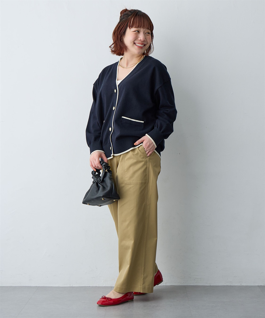 Life Style by cross marche 【anyfee/大きいサイズ】スウェットライク配色ラインカーディガン_sub_26