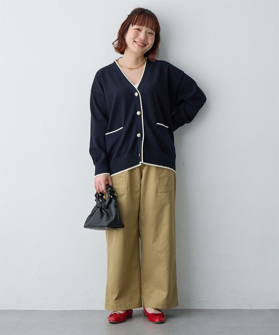 Life Style by cross marche 【anyfee/大きいサイズ】スウェットライク配色ラインカーディガン_sub_27