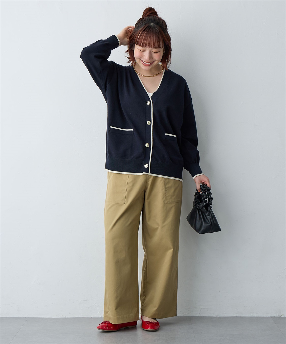 Life Style by cross marche 【anyfee/大きいサイズ】スウェットライク配色ラインカーディガン_sub_28