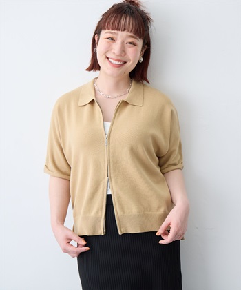 anyfee 【anyfee/大きいサイズ】Wジップ襟付きカーディガン_subthumb_2