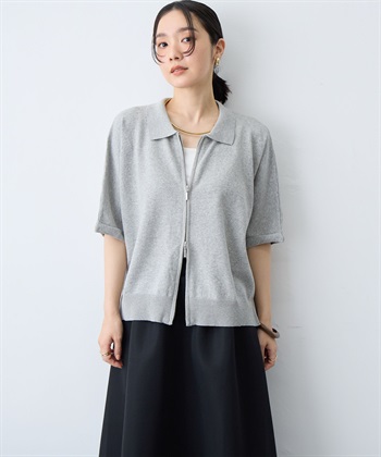 anyfee 【anyfee/大きいサイズ】Wジップ襟付きカーディガン_subthumb_3