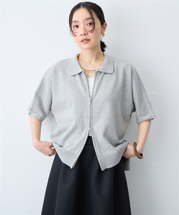 anyfee 【anyfee/大きいサイズ】Wジップ襟付きカーディガン_subthumb_5