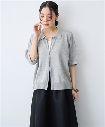 anyfee 【anyfee/大きいサイズ】Wジップ襟付きカーディガン_subthumb_6