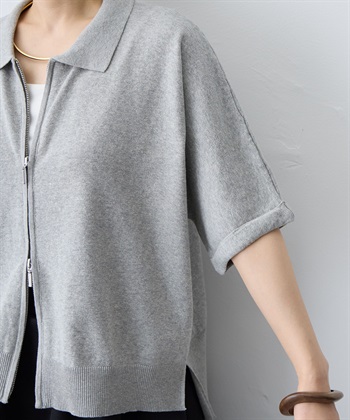 anyfee 【anyfee/大きいサイズ】Wジップ襟付きカーディガン_subthumb_12