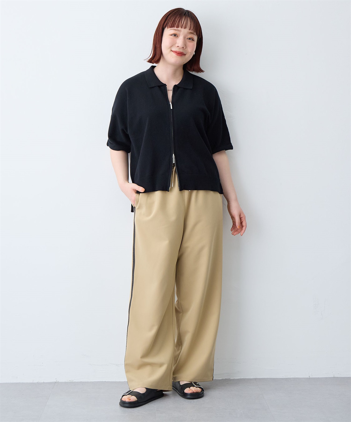 anyfee 【anyfee/大きいサイズ】Wジップ襟付きカーディガン_sub_19