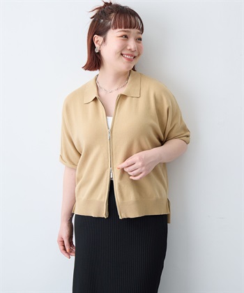 anyfee 【anyfee/大きいサイズ】Wジップ襟付きカーディガン_subthumb_24