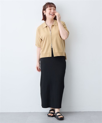 anyfee 【anyfee/大きいサイズ】Wジップ襟付きカーディガン_subthumb_26