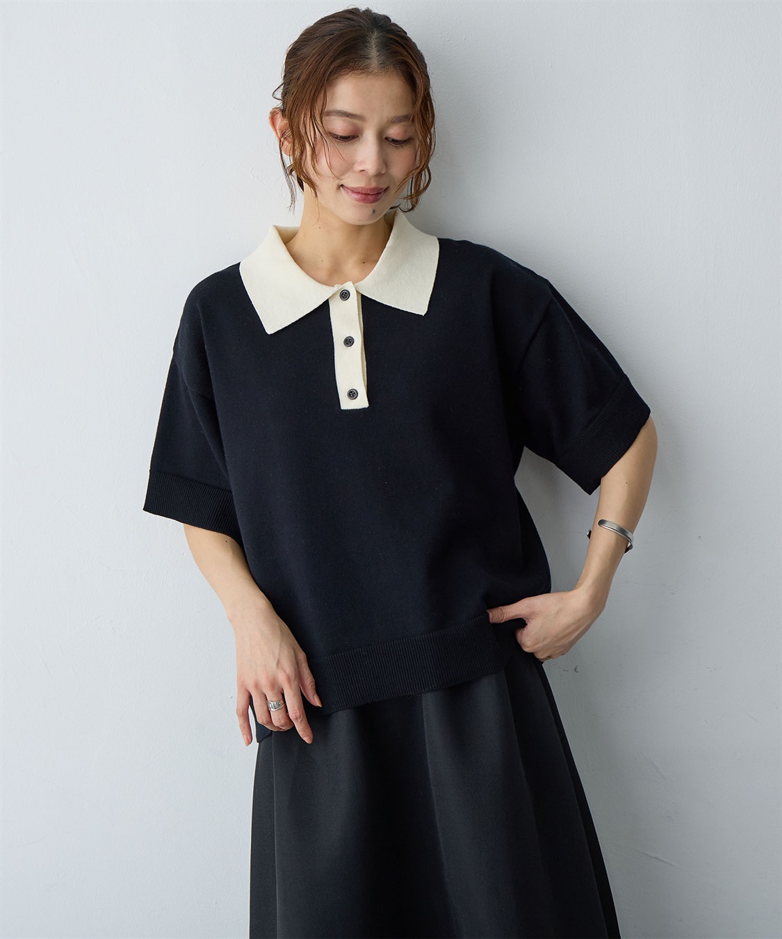 Life Style by cross marche 【anyfee/大きいサイズ】ポロニットプルオーバー_sub_4