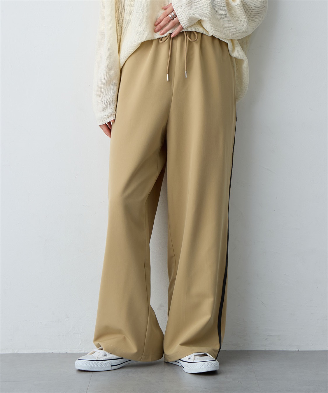 anyfee 【anyfee/大きいサイズ】サイドラインワイドパンツ_sub_3