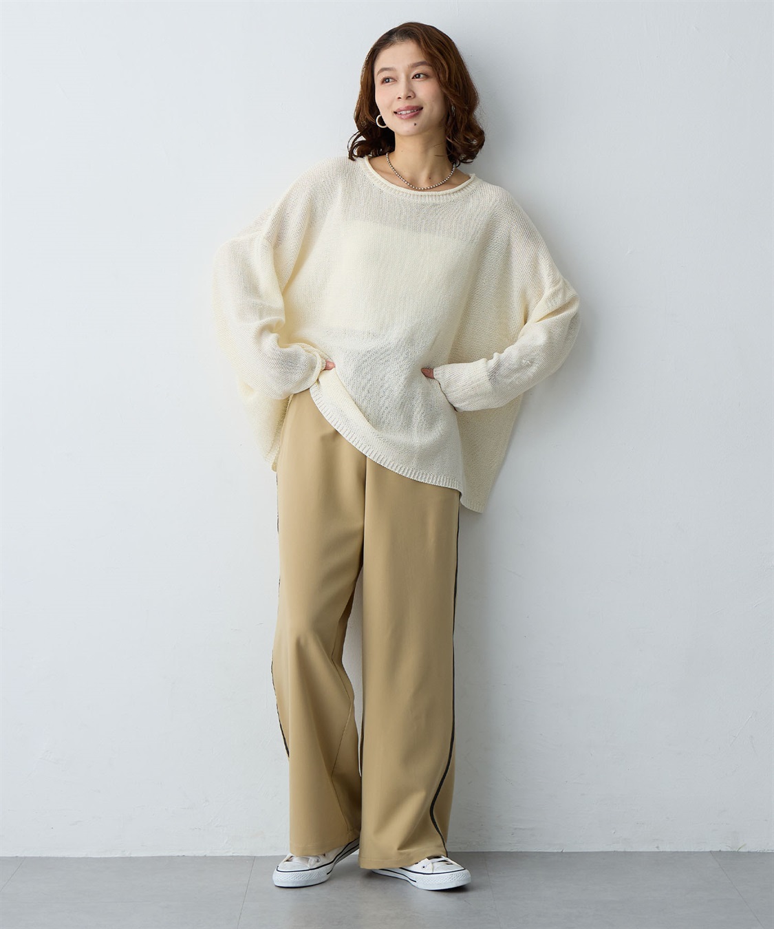 anyfee 【anyfee/大きいサイズ】サイドラインワイドパンツ_sub_7