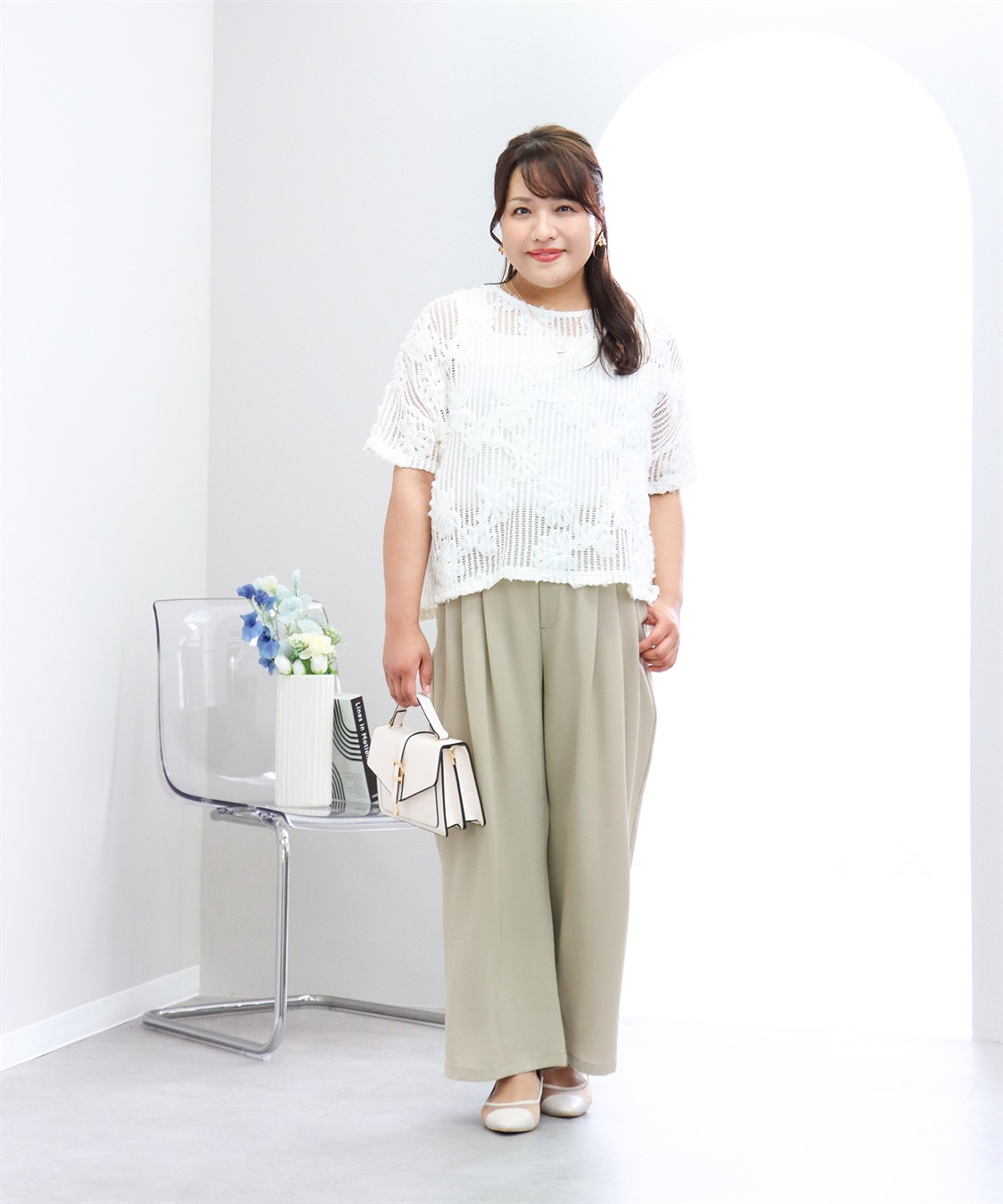 anyfee 【anyfee/大きいサイズ】サマラク多タックワイドパンツ《HINAコラボ》_sub_6