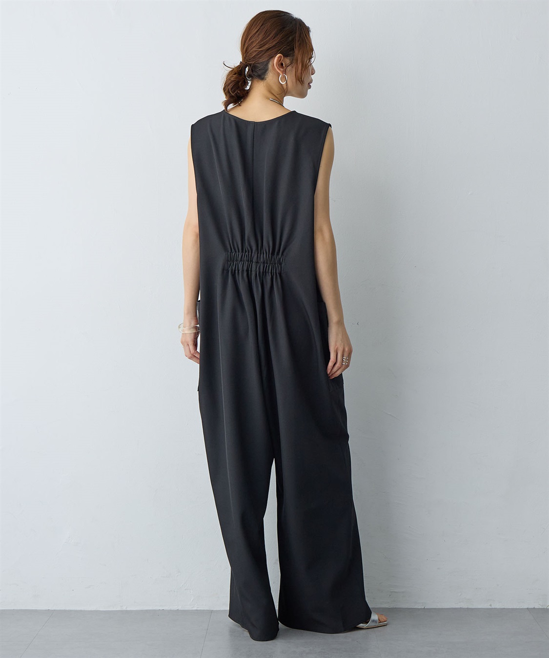 Life Style by cross marche 【anyfee/大きいサイズ】フロントジップＶネックサロペット/オールインワン_sub_8