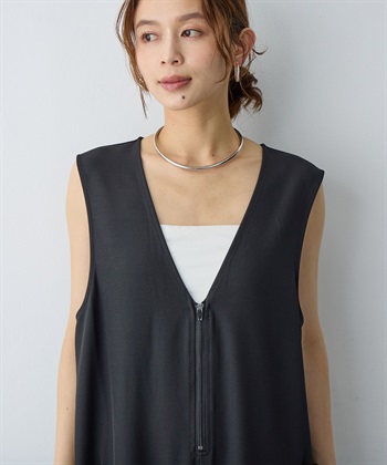 Life Style by cross marche 【anyfee/大きいサイズ】フロントジップＶネックサロペット/オールインワン_subthumb_15