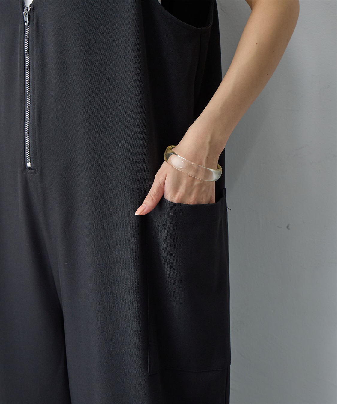 Life Style by cross marche 【anyfee/大きいサイズ】フロントジップＶネックサロペット/オールインワン_sub_16