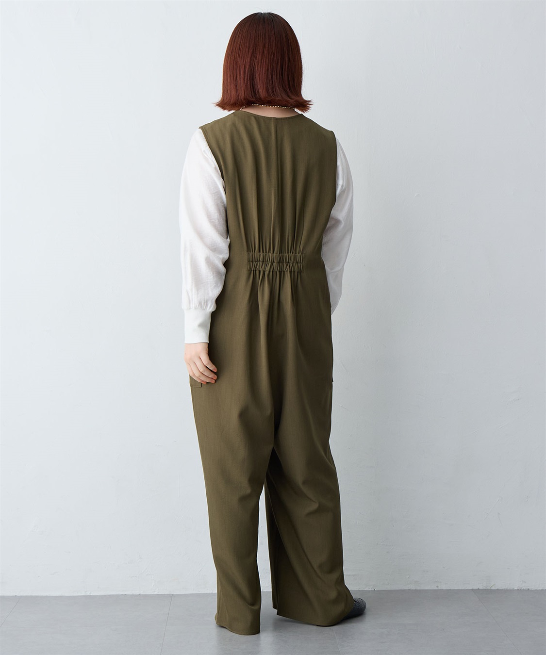 Life Style by cross marche 【anyfee/大きいサイズ】フロントジップＶネックサロペット/オールインワン_sub_25