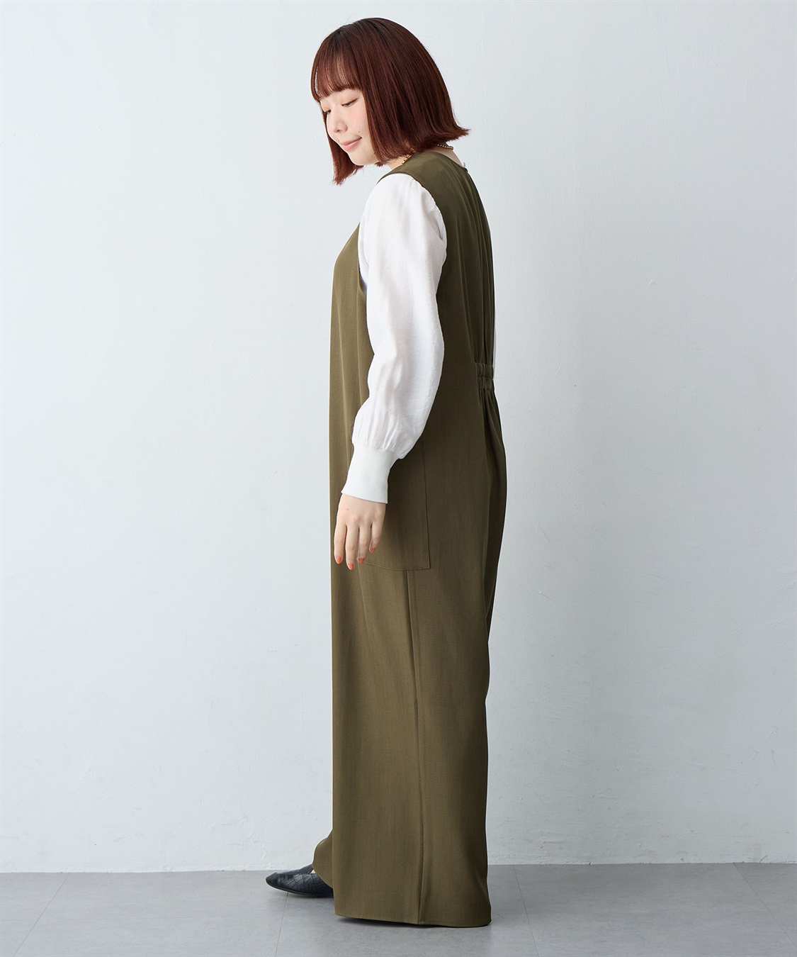 Life Style by cross marche 【anyfee/大きいサイズ】フロントジップＶネックサロペット/オールインワン_sub_27