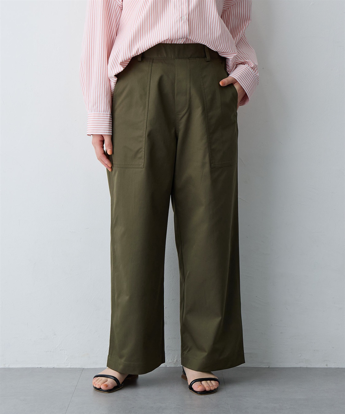 Life Style by cross marche 【anyfee/大きいサイズ】ワイドベイカーパンツ_sub_1