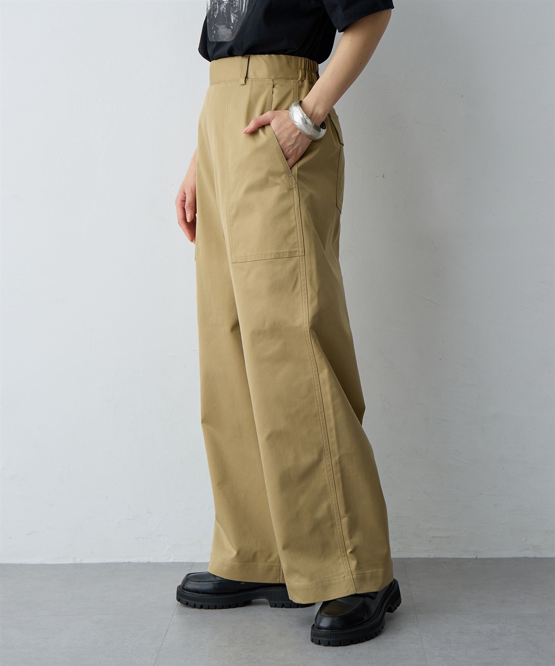 Life Style by cross marche 【anyfee/大きいサイズ】ワイドベイカーパンツ_sub_5