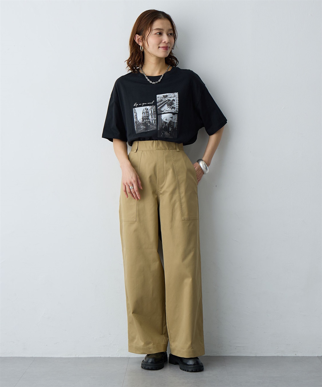 Life Style by cross marche 【anyfee/大きいサイズ】ワイドベイカーパンツ_sub_9