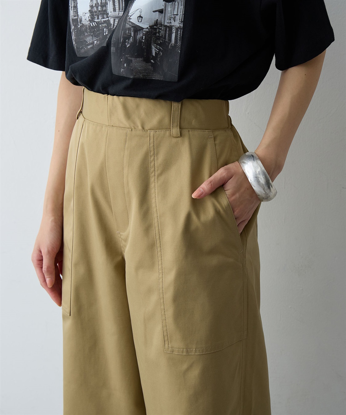 Life Style by cross marche 【anyfee/大きいサイズ】ワイドベイカーパンツ_sub_13