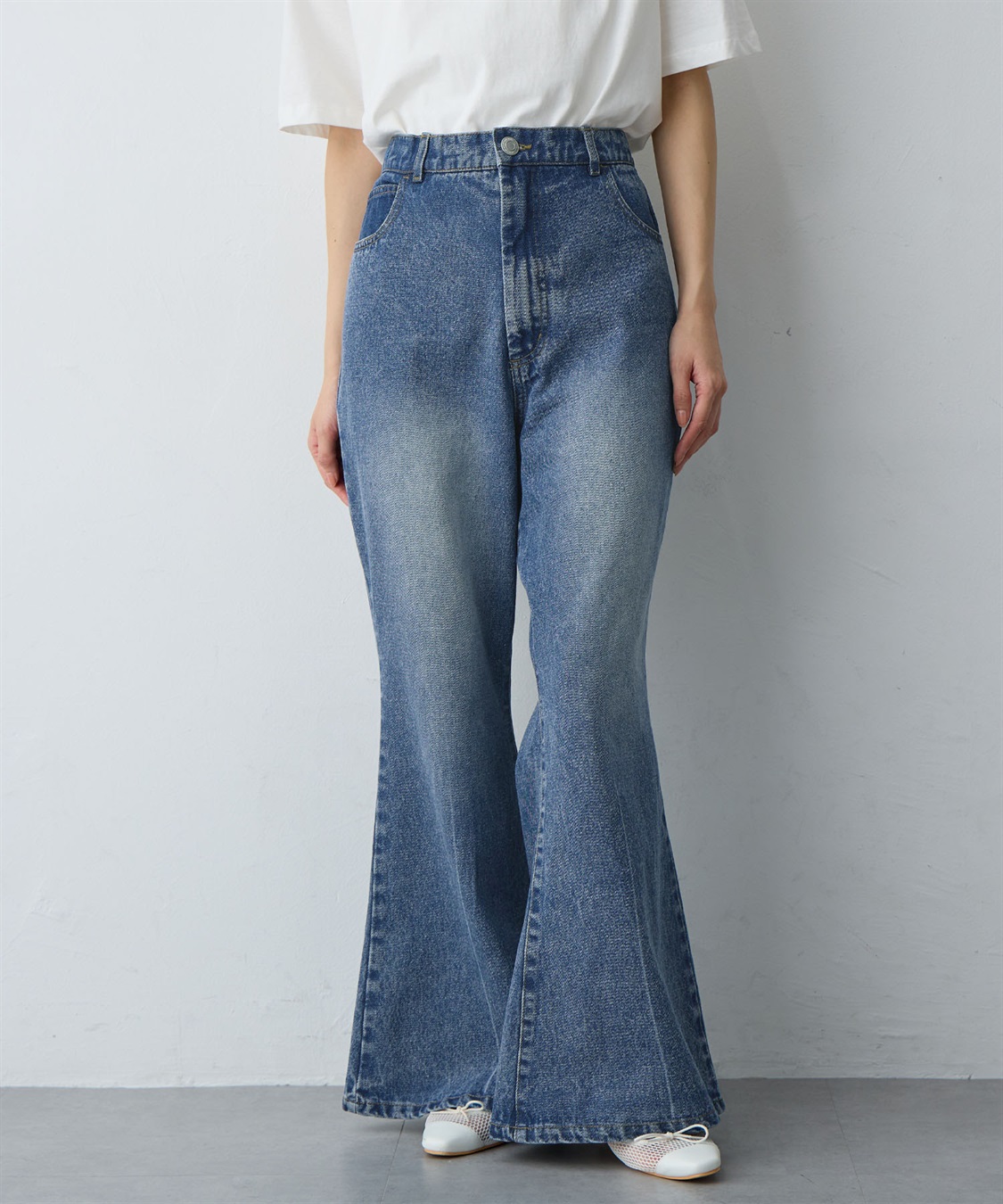 anyfee 【anyfee/大きいサイズ】デニムフレアパンツ_sub_3