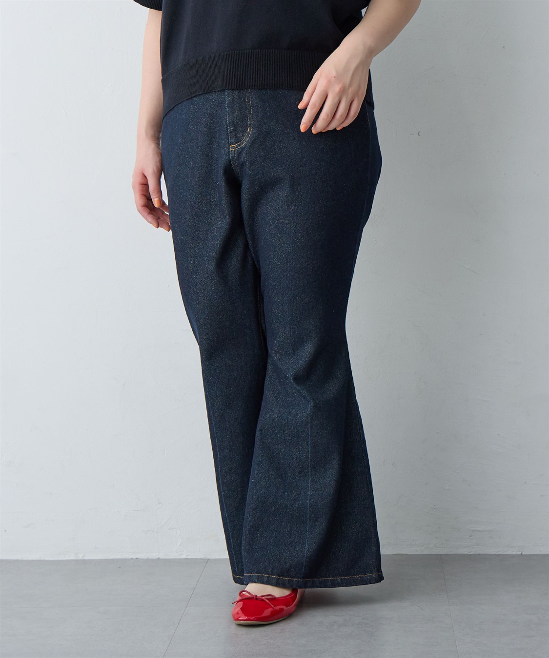 anyfee 【anyfee/大きいサイズ】デニムフレアパンツ_sub_18