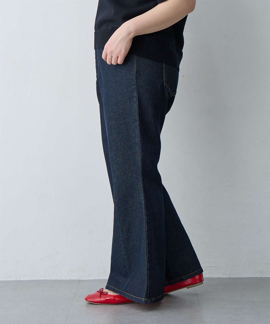 anyfee 【anyfee/大きいサイズ】デニムフレアパンツ_sub_20