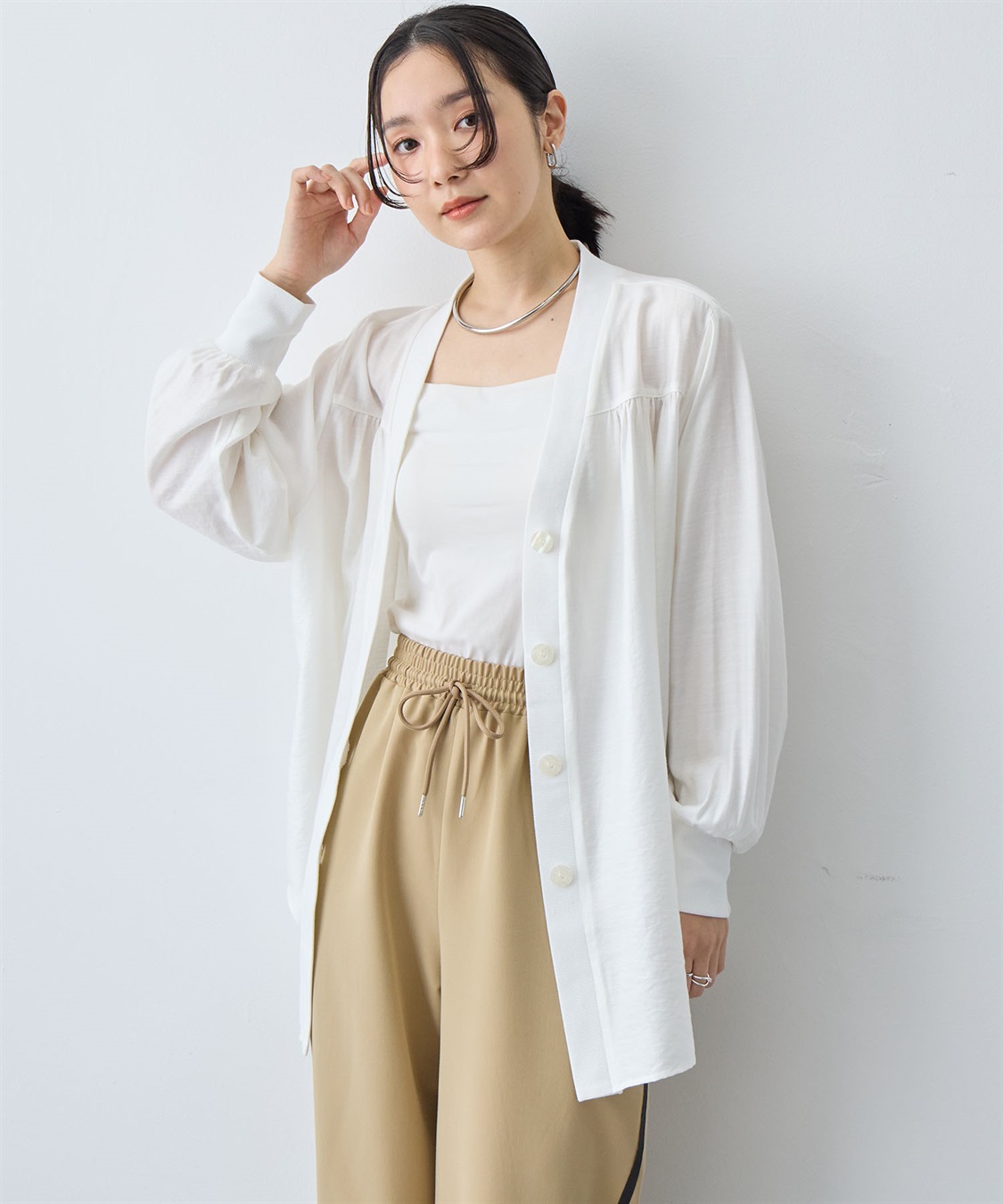 anyfee 【anyfee/大きいサイズ】シアーシャツカーディガン（2026SS）_sub_3
