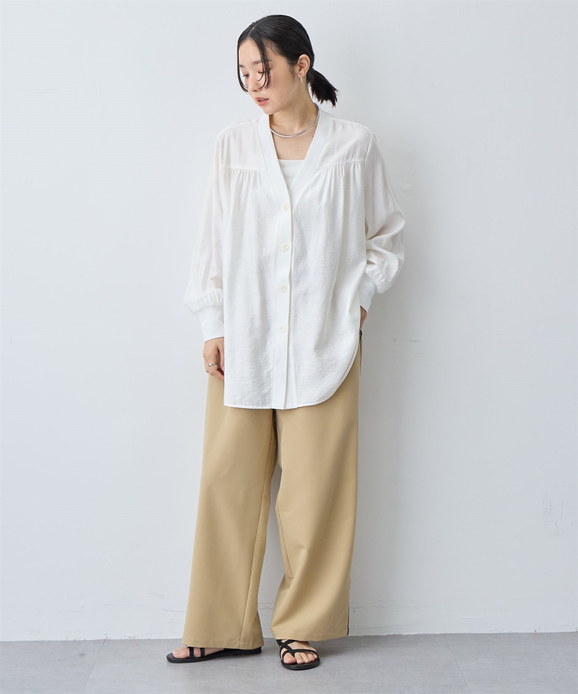 anyfee 【anyfee/大きいサイズ】シアーシャツカーディガン（2026SS）_sub_9