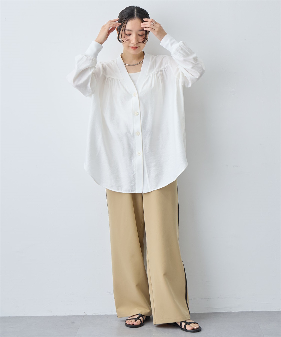 anyfee 【anyfee/大きいサイズ】シアーシャツカーディガン（2026SS）_sub_11