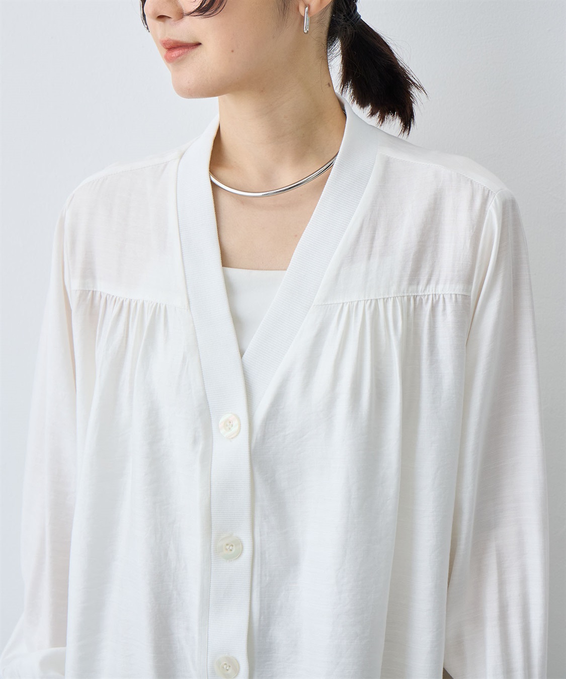 anyfee 【anyfee/大きいサイズ】シアーシャツカーディガン（2026SS）_sub_12