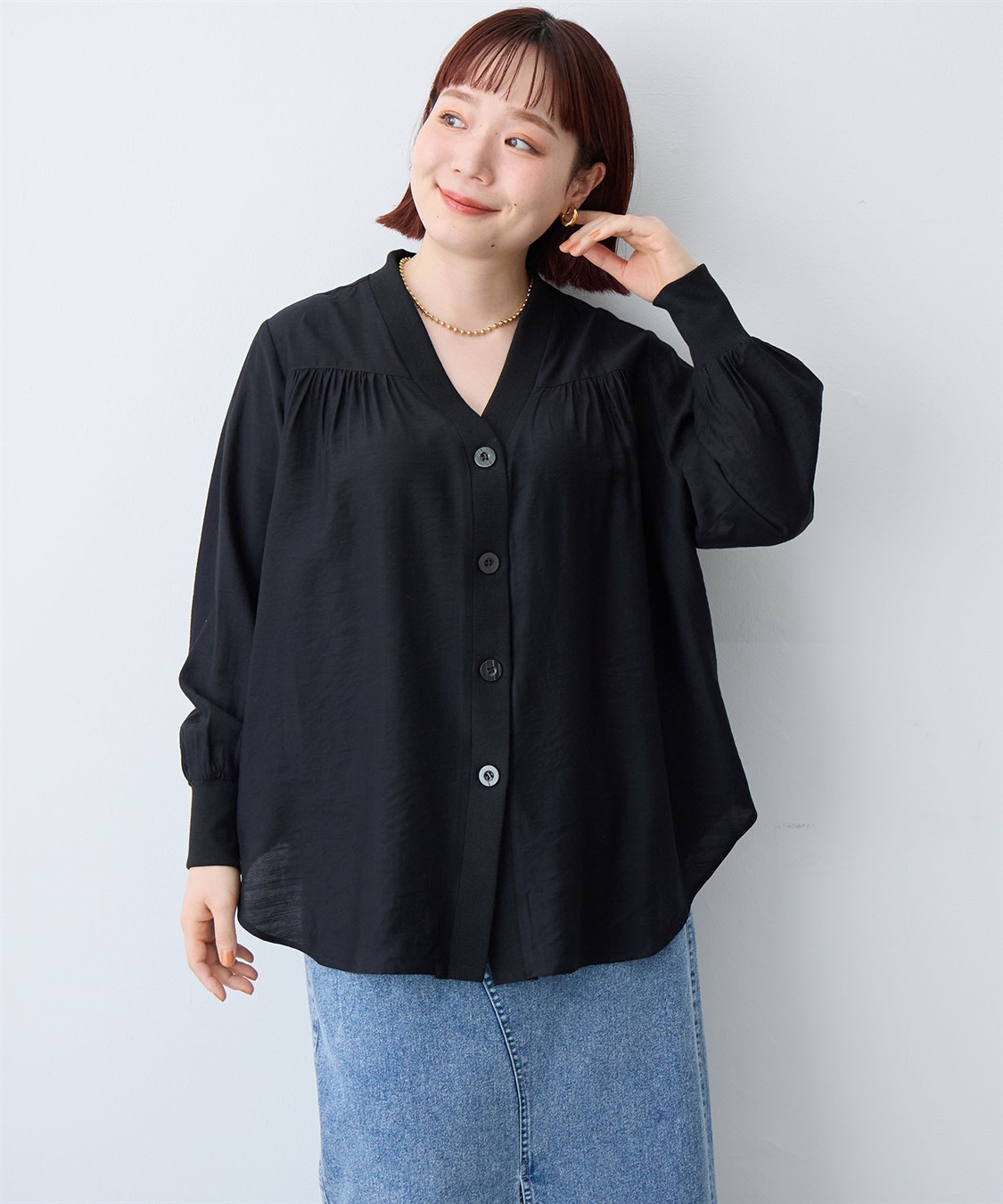 anyfee 【anyfee/大きいサイズ】シアーシャツカーディガン（2026SS）_sub_20