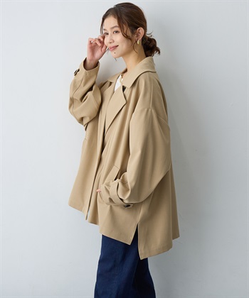 Life Style by cross marche 【anyfee/大きいサイズ】トレンチライクショートブルゾン_subthumb_8