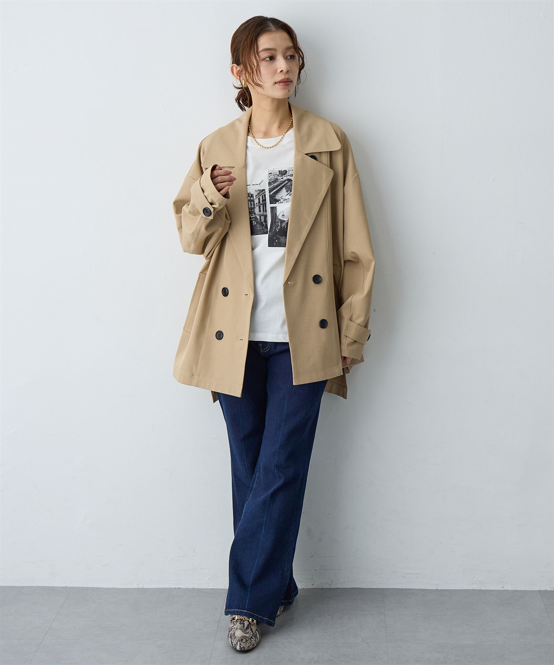 Life Style by cross marche 【anyfee/大きいサイズ】トレンチライクショートブルゾン_sub_10