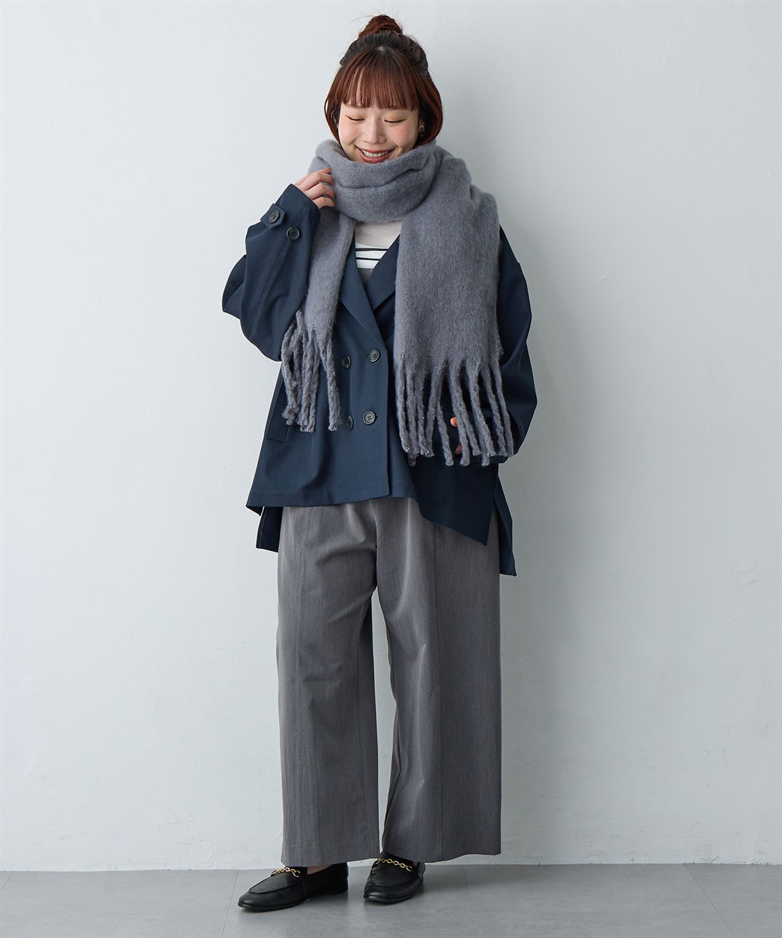 anyfee 【anyfee/大きいサイズ】ボリュームフリンジマフラー（2025AW)_sub_9