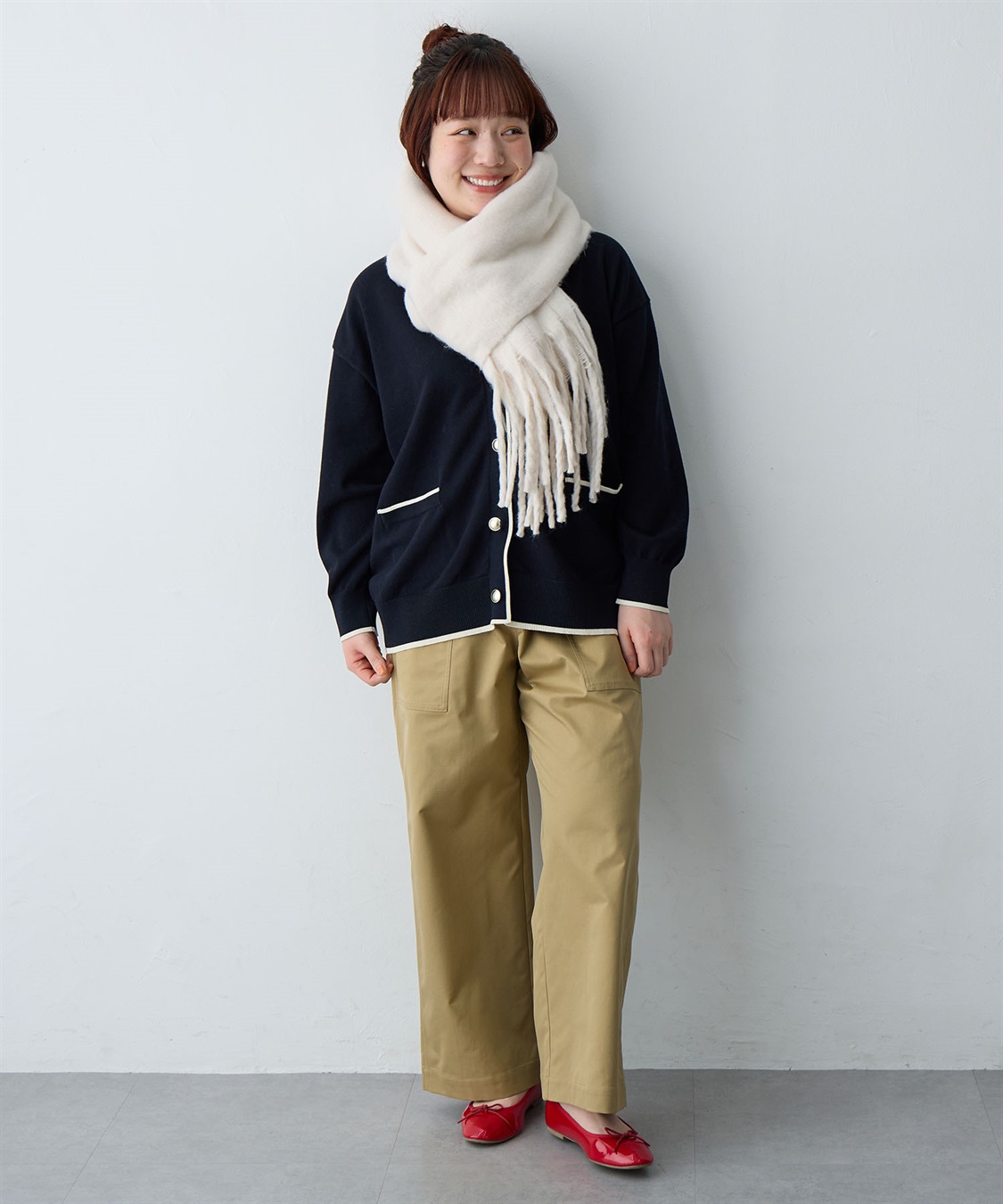 anyfee 【anyfee/大きいサイズ】ボリュームフリンジマフラー（2025AW)_sub_10