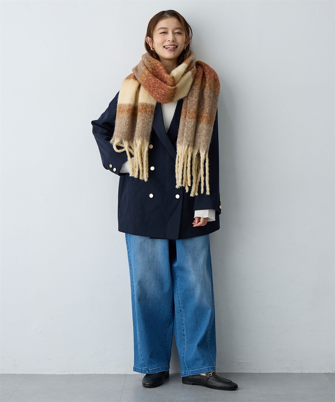 anyfee 【anyfee/大きいサイズ】ボリュームフリンジマフラー（2025AW)_sub_11