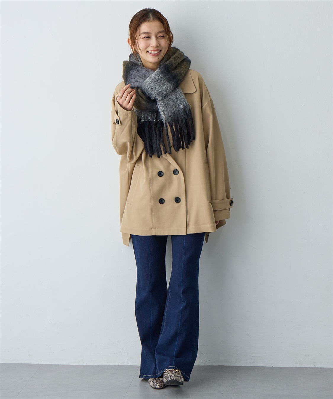 anyfee 【anyfee/大きいサイズ】ボリュームフリンジマフラー（2025AW)_sub_13