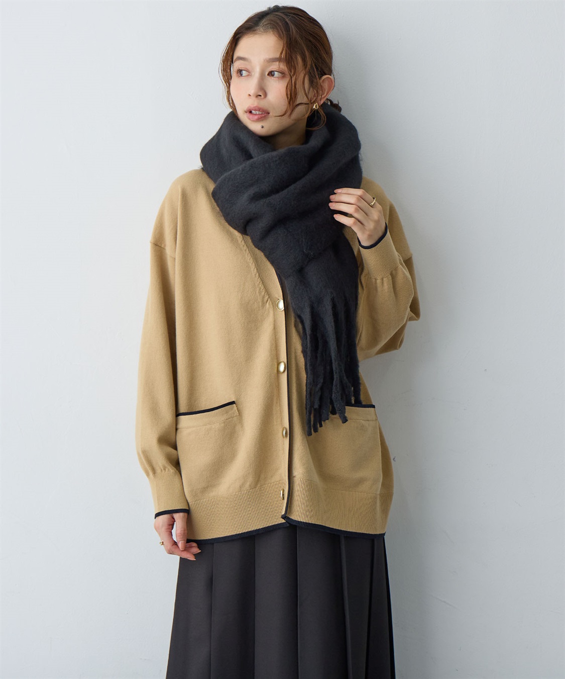 anyfee 【anyfee/大きいサイズ】ボリュームフリンジマフラー（2025AW)_sub_14