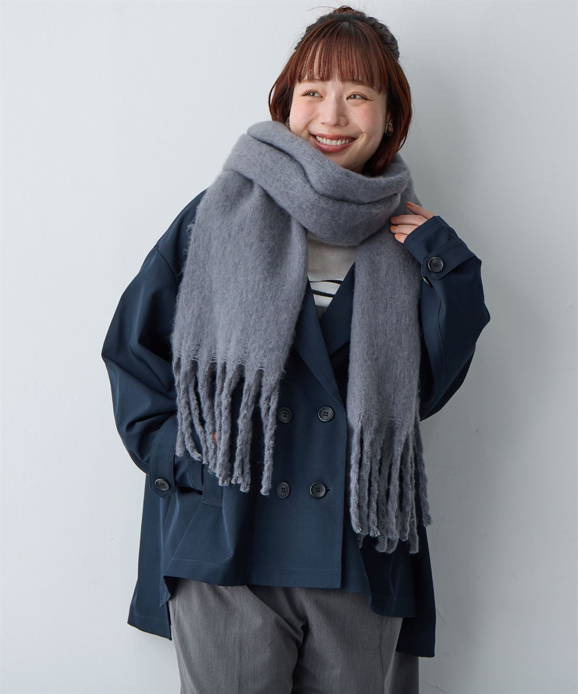 anyfee 【anyfee/大きいサイズ】ボリュームフリンジマフラー（2025AW)_sub_20