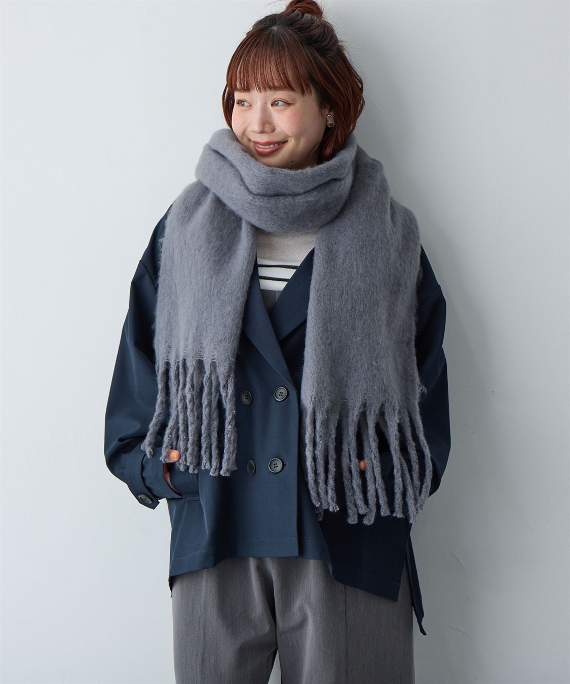 anyfee 【anyfee/大きいサイズ】ボリュームフリンジマフラー（2025AW)_sub_22