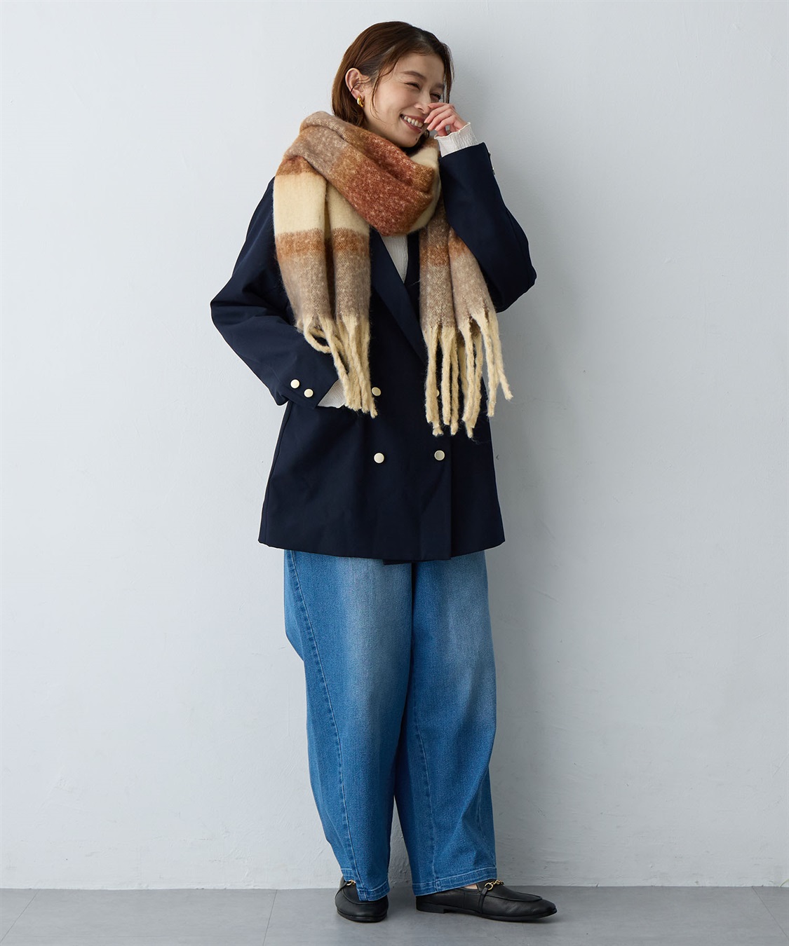 anyfee 【anyfee/大きいサイズ】ボリュームフリンジマフラー（2025AW)_sub_26