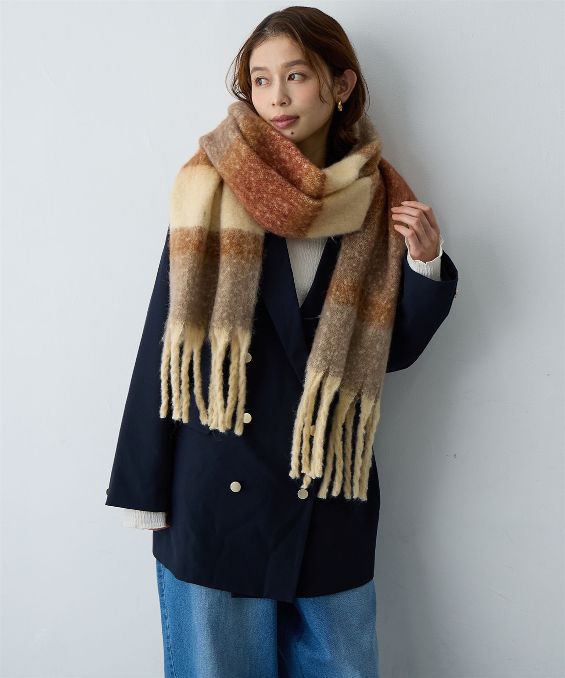 anyfee 【anyfee/大きいサイズ】ボリュームフリンジマフラー（2025AW)_sub_28