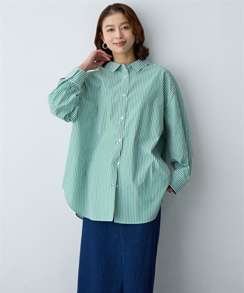 anyfee 【anyfee/大きいサイズ】リラックスフィットストライプ柄レギュラーシャツ/チュニック_subthumb_11