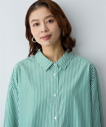 anyfee 【anyfee/大きいサイズ】リラックスフィットストライプ柄レギュラーシャツ/チュニック_subthumb_12