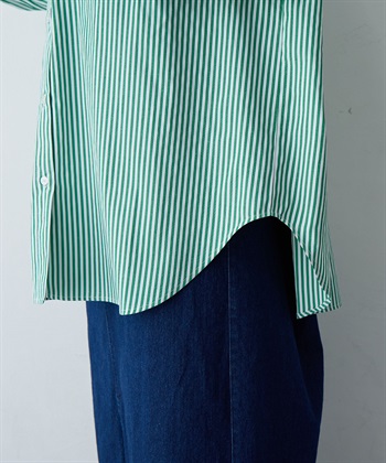 anyfee 【anyfee/大きいサイズ】リラックスフィットストライプ柄レギュラーシャツ/チュニック_subthumb_13